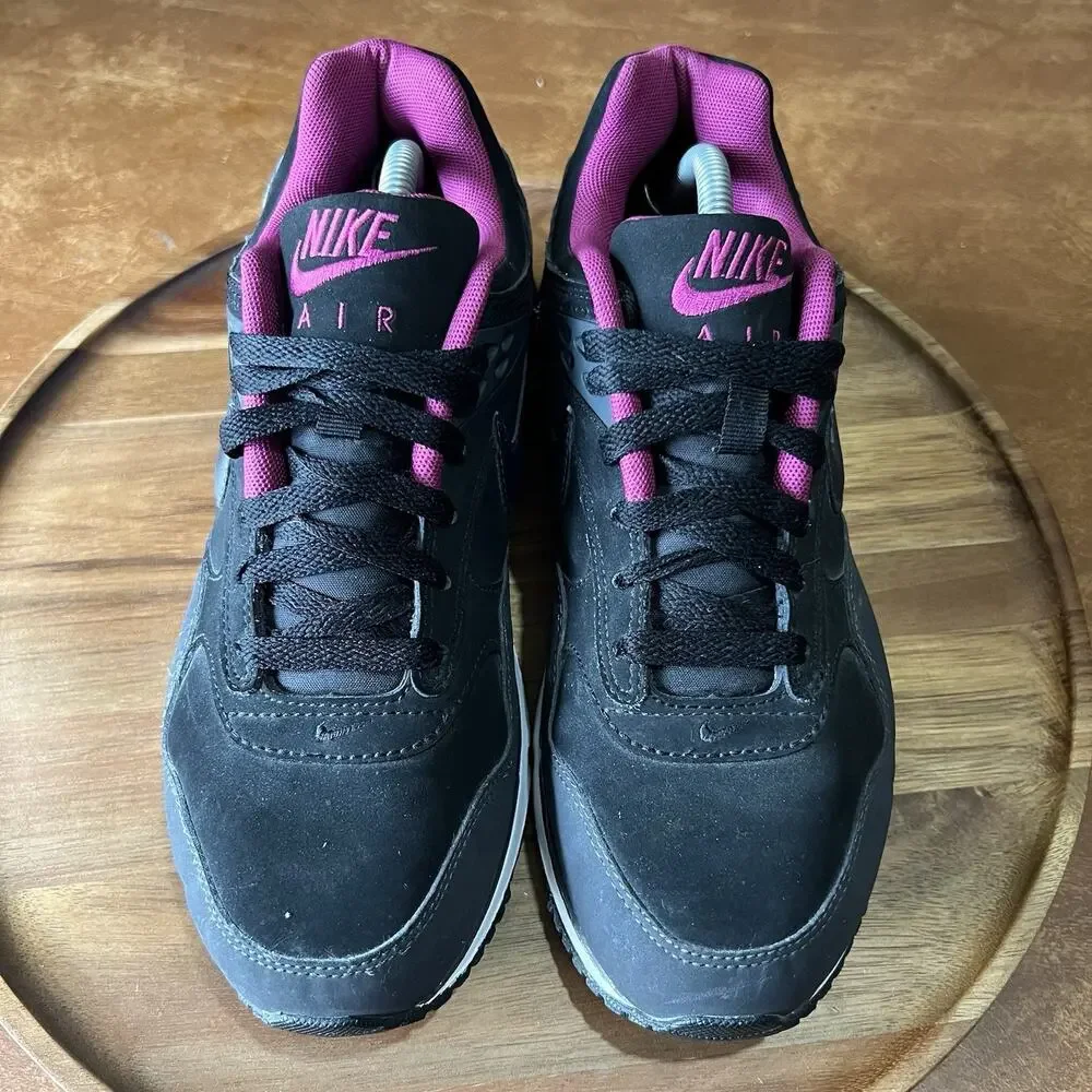 Nike Air Max Women's 8 Purple Black Lace Up Shoes Sneakers Bubble